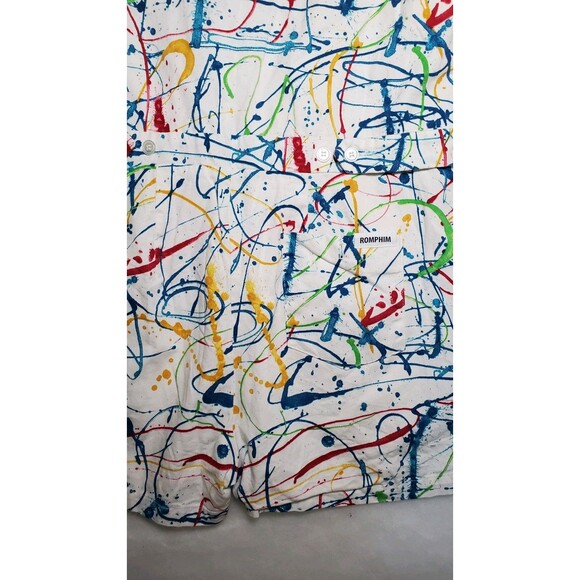 Romphim by Aced Design Men's Paint Splatter Romper Jumpsuit. Size Large- Artist - Picture 3 of 6